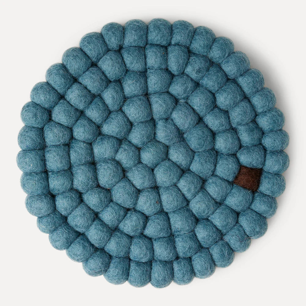 Wooldot bordskåner - Isblå/kaffe